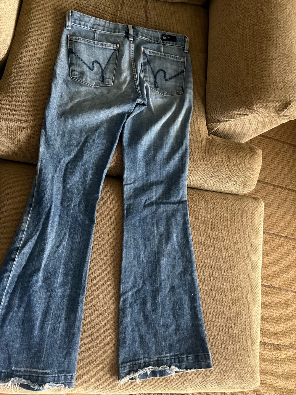 Citizen Wide-Leg Flare Jeans in Light and Dark Blue Ombre - Picture 6 of 7
